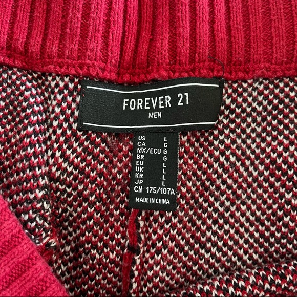 Foever 21 Red Black White Mens Pants Plaid Trousers Cozy Sweatpants Large - Picture 5 of 8